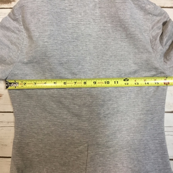 Cartonnier Gray Blazer Jacket Striped Trim Anthro - Picture 7 of 8